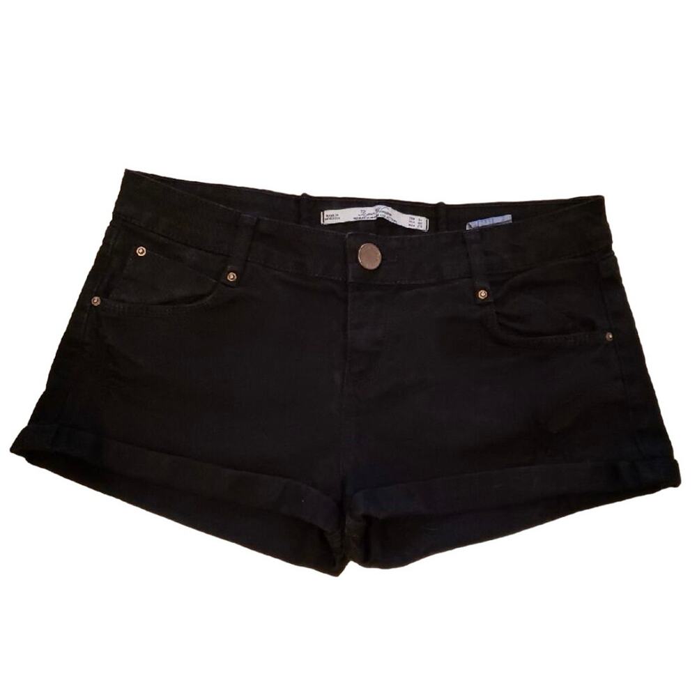 Leara Women's 02 Black Denim Cuffed Shorts